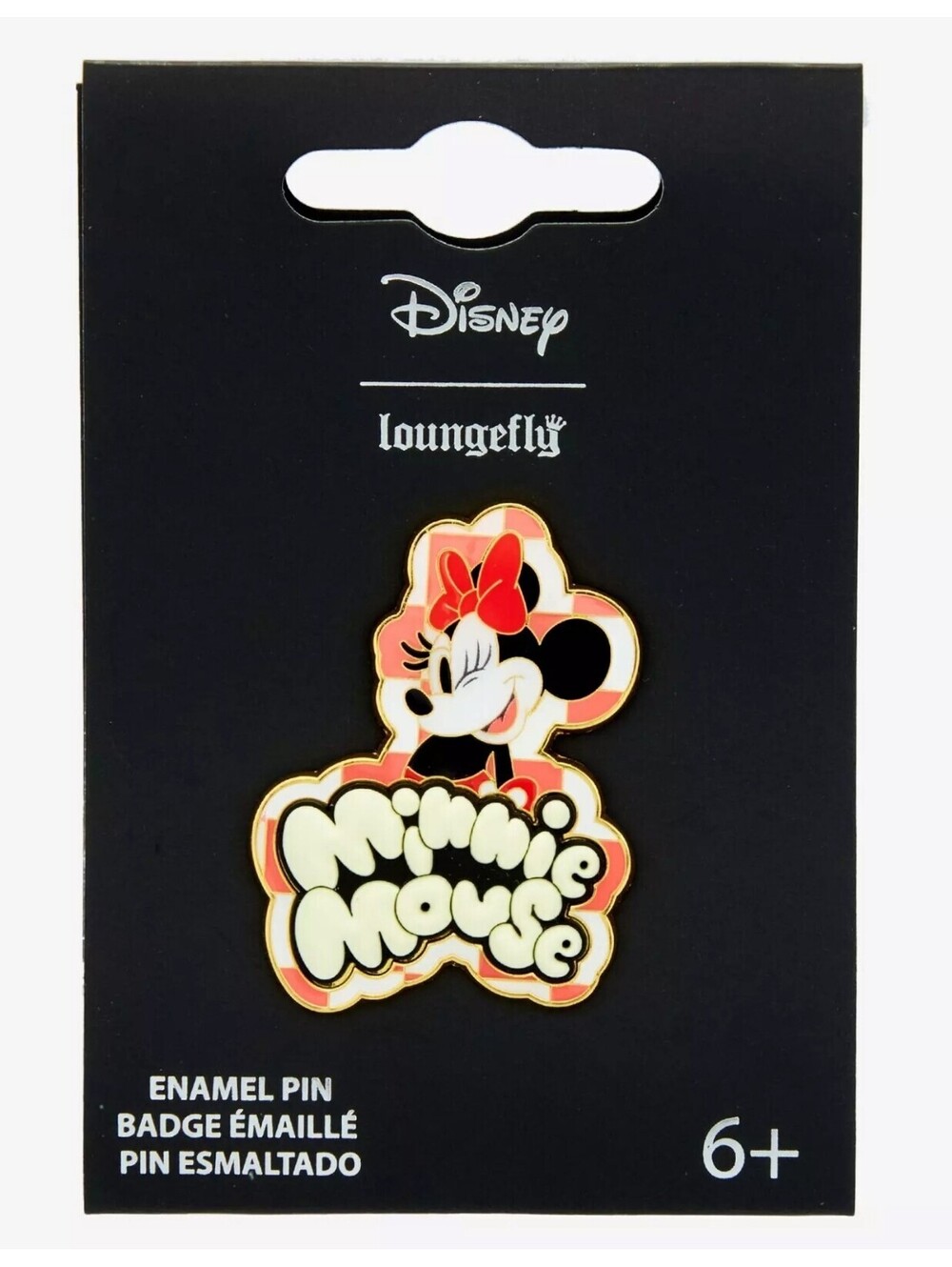 Loungefly Disney Minnie Mouse Checkered Portrait Enamel Pin